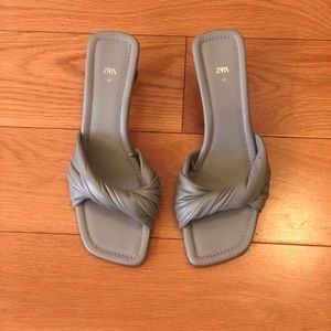 Zara knotted heeled leather sandals, never worn